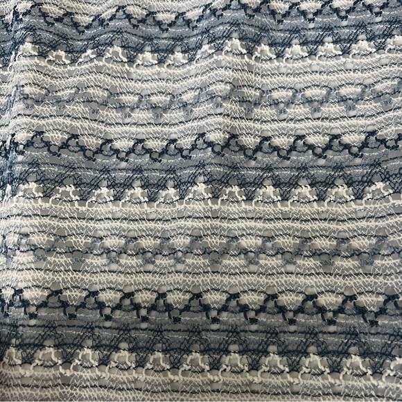 Blue & White Crochet Knee Length Dress w/ Lining | Size XL - Picture 4 of 5